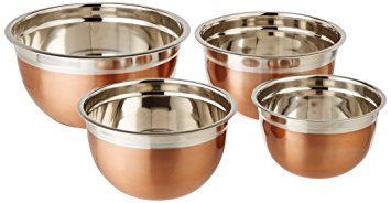 ExcelSteel Copper Tone Stainless Steel Mixing Bowls (Set of 4)