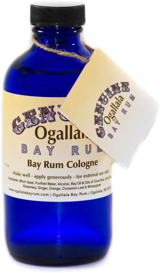 Bay Rum Cologne Regular Strength– 8 oz Comes in a Cobalt Blue Bottle