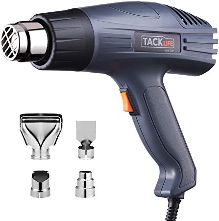 TACKLIFE Heat Gun 1500W 572℉~ 932℉ Dual Temperature Heat Gun Kit with Four Metal Nozzle Attachments for Thawing Pipes, Stripping Paint, Loosening Floor Tiles-HGP69AC