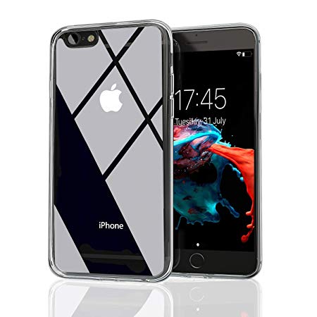 iPhone 6 Plus Case | iPhone 6S Plus Case |Transparent Clear Case with Anti-Scratch 9H Tempered Glass and Soft TPU Bumper Drop Protection, Wireless Charging Compatible with iPhone 6 Plus/iPhone 6S Plus