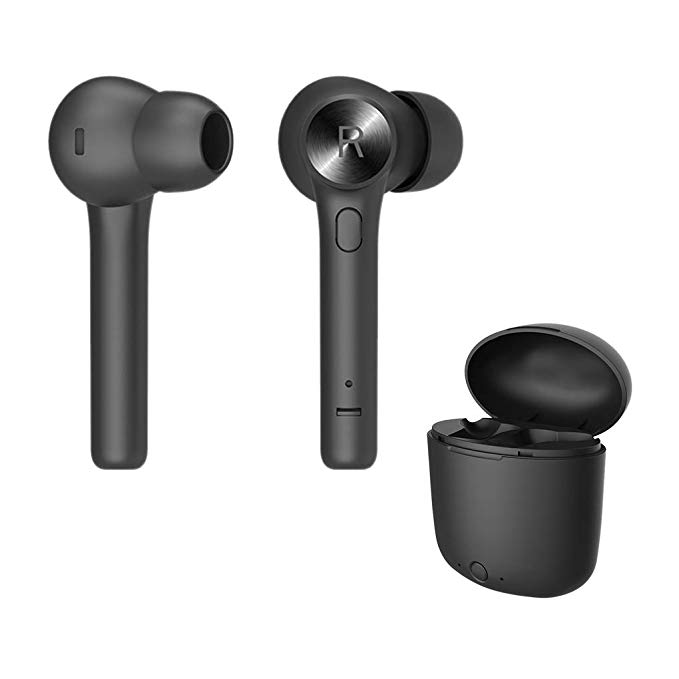 Bluedio True Wireless Earbuds, TWS Bluetooth Earbuds Headphones with Charging Case, Wireless Earbuds Headset Built-in Mic with Face Recognition for Sports Running Cell Phone Android IOS, 5Hrs Playtime