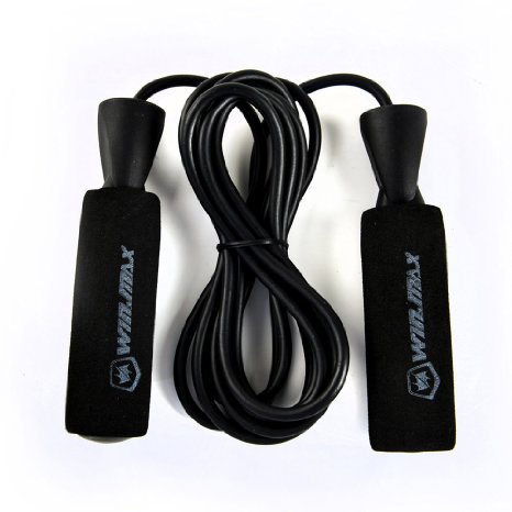 Winmax Lightweight Jump Rope for Exercise with Comfortable Foam Handle & PVC( Black, Pack of 1)
