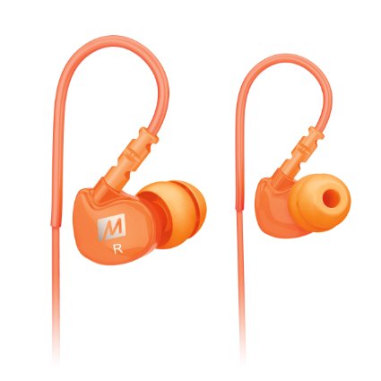 MEE audio Sport-Fi M6 Noise Isolating In-Ear Headphones with Memory Wire (Orange)