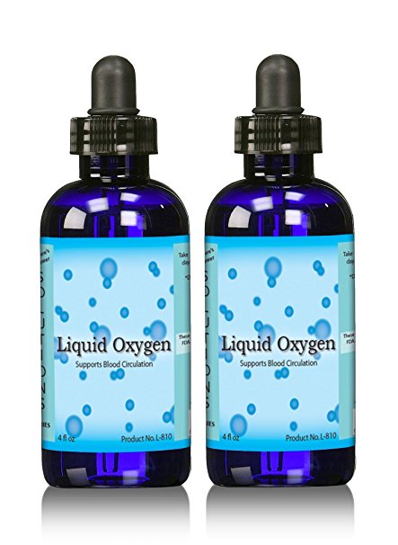 Liquid Oxygen Supplement-Stabilized Oxygen Drops, Vitamin O, Two 4 Ounce Bottles