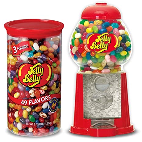 Jelly Belly Mini Jelly Bean Dispenser Machine   Jelly Belly Jelly Beans 3 Pound Tub, 49 Assorted Flavors, Kosher Certified