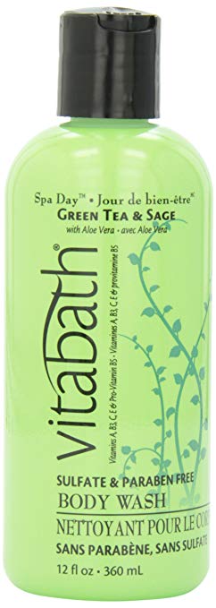 Vitabath Bath and Shower Gel, Green Tea and Sage, 12 Ounce