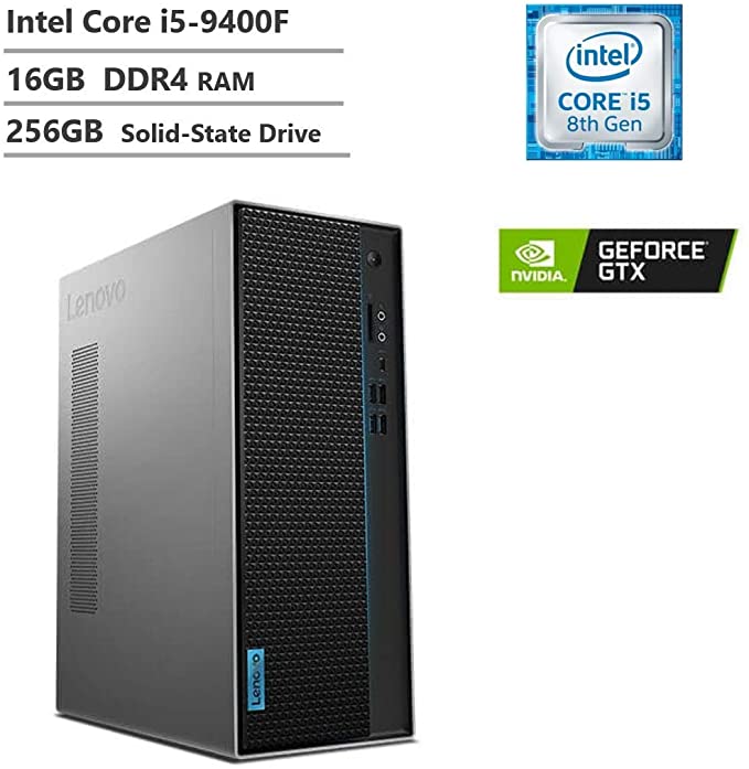 2019 Lenovo IdeaCenter T540 Gaming Desktop Intel Core i5-9400F up to 4.1GHz, NVIDIA GeForce GTX 1660 TI Graphics 6 GB GDDR5, 16GB DDR4-2666 RAM,256GB PCIe SSD, Windows 10, Black