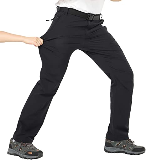 MIER Men's Lightweight Hiking Pants Outdoor Cargo Pants Quick Dry with 5 Pockets, Water Resistant