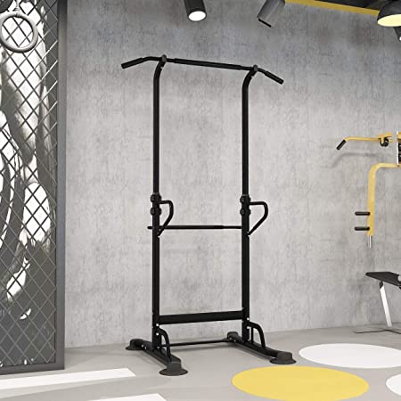 DlandHome Power Tower Adjustable Height Pull Up Bars Dip Station Home Strength Training Fitness Workout Station, PSBB002-P-DCA