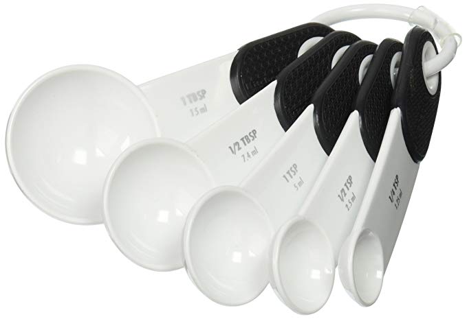 KitchenAid Plastic Measuring Spoons, Set of 5, White