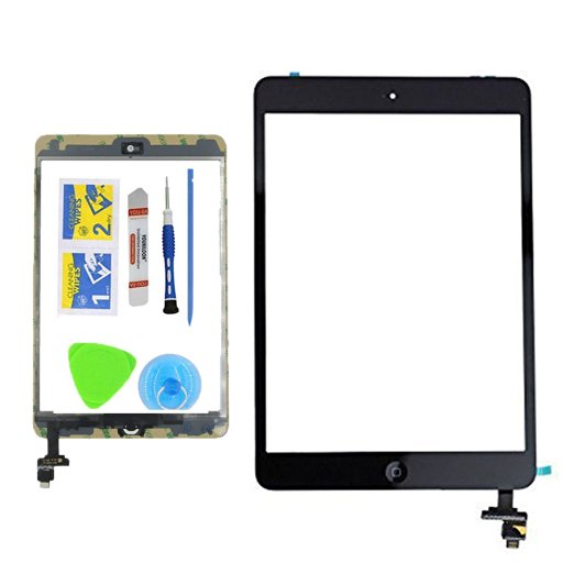 Monkey Black Replacement Screen Touch Screen Digitizer For iPad Mini1 &2 With IC Chip Home Button and Flex Cable Assembly Tool kit