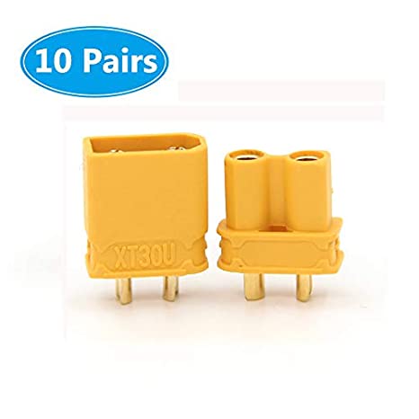 MCIGICM 10 Pairs XT30U (XT30 Upgrade) Male Female Bullet Connectors Power Plugs with Heat Shrink Tubing