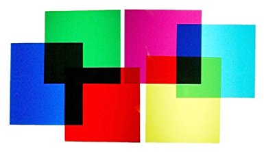 6 Color - Transparent Correction Lighting Gel Filter Film Plastic sheet, Red, Blue, Green, Cyan, Yellow, & Magenta, 8 x 10 inch