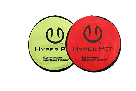 Hyper Pet Flippy Flopper Dog Frisbee Interactive Dog Toys [Flying Disc Dog Fetch Toy - Floats in Water & Safe on Teeth] (Pack of 2, Colors Will Vary)