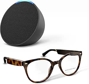 Amazon Echo Frames (3rd Gen)   Echo Pop | Smart Glasses with Alexa | Cat Eye frames in Brown Tortoise with prescription ready lenses