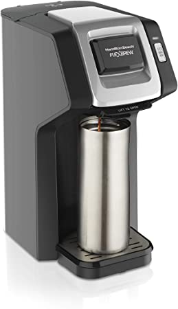 Hamilton Beach (49974) Single Serve Coffee Maker, Compatible with pod Packs and Ground Coffee, Flexbrew, Black