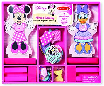 Melissa & Doug Disney Minnie Mouse and Daisy Duck Magnetic Dress-Up Wooden Doll Pretend Play Set (45  pcs)