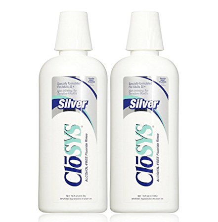 Closys Silver 2-Count Fluoride Mouthwash, for Adults 55 and Up, 16 ounce