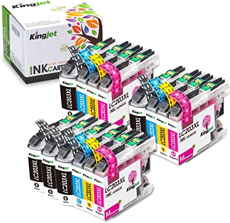 Kingjet Compatible LC203XL Ink Cartridges Replacements for Brother MFC-J460DW; J480DW; J485DW; J680DW; J880DW; J4320DW; J4620DW; J5520DW; J5620DW; J5720DW Printers (5BK 3C 3M 3Y)