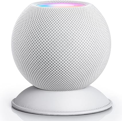 TopMade Homepod Mini Stand -Table Holder Stand for Apple HomePod Mini Accessories, Leather Speaker Holder Stand Compatible with HomePod Mini Desktop Bracket Scratch Free Anti Slip Pad, Space Saving