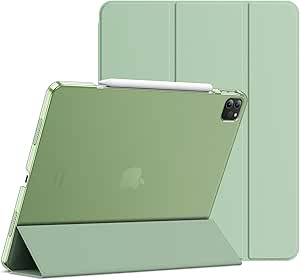 JETech Case for iPad Pro 12.9-Inch (6th/5th Generation, 2022/2021 Model), Slim Stand Hard Back Shell Smart Cover with Auto Wake/Sleep (Matcha Green)