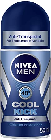 Nivea for Men Cool Kick Anti-Transpirant Deodorant ROLL-ON, 50 ML / 1.7 OZ