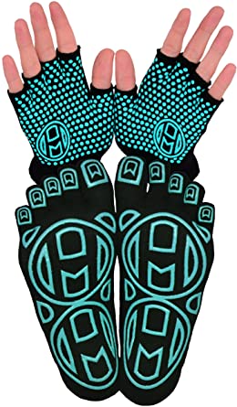 Yoga Gloves AND Socks COMBO PACK | Yoga Gear for Women & Men | by Mato & Hash