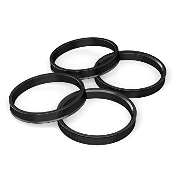 Hubcentric Rings (Pack of 4) - 65.1mm ID to 73.1mm OD - Black Poly Carbon Plastic Hubrings Hub - Only Works on 65.1mm Vehicle Hubs and 73.1mm Wheel Centerbore