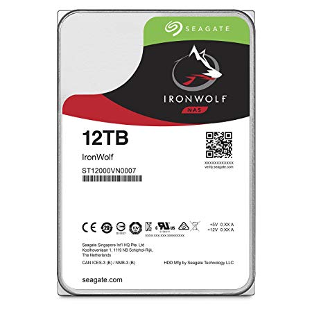 Seagate IronWolf NAS 7200RPM Internal SATA Hard Drive 12TB 6Gb/s 3.5-Inch (ST12000VN0007) (Certified Refurbished)