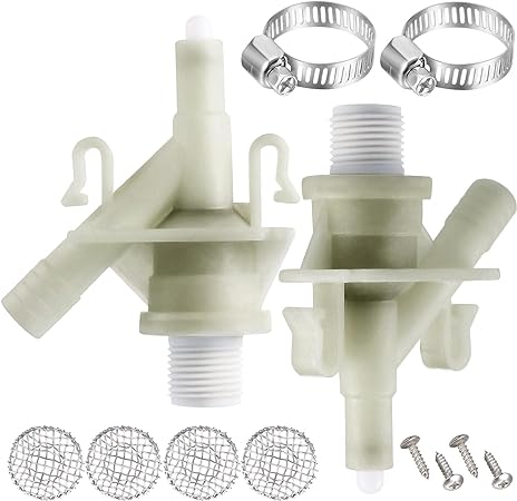 Plastic Water Valve Kit 385311641 for 300 310 320 Series Compatible with Sealand Marine Toilet Replacement and F300/F310 Toilet Water Valve Replacement (2 Pieces)