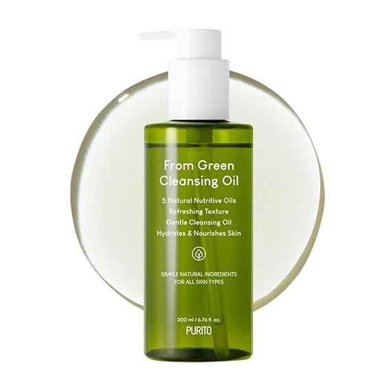 PURITO From Green Cleansing Oil 6.76 fl.oz / 200ml Gentle Facial Cleanser, Cruelty-free & Vegan, Nature-derived Oils (Renewed)
