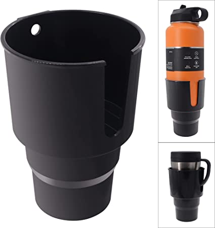 iSaddle Large Car Cup Holder Adapter Compatible with Hydro Flask 32oz 40oz 50/50 Flask, Yeti 24/30/36oz, Nalgene 32oz Coffee Mugs - Car Interior Accessory Big Bottles Car Cup Holder (Up to 3.8 Inches)