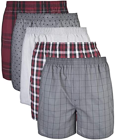 Gildan Mens Woven Boxer Underwear Multipack