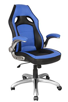 Gaming Chair, Racing Style Ergonomic Office Executive Chair for Manager/Gamers/Adults/Teenager (05164A),Computer/Desk Comfortable Swivel High Back Chair with Durable Armrests. Blue/Black. ProHT