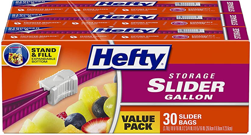 Hefty Slider Storage Bags Gallon Size, 90 Count