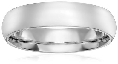 Mens 14k Gold Comfort-Fit Plain Wedding Band 5 mm