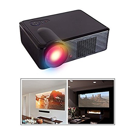 LED Projector Flylinktech Video Projector 1080P 2000 Lumens Projector For Home Movie Laptops Home Theater Business Presentation with USB / HDMI/ VGA Interface Black