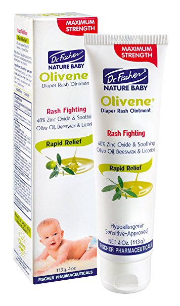 Olivene Baby Diaper Rash Ointment by Dr. Fischer- Clinically proven to be effective in reducing skin irritation, redness and recurrent rash symptoms. Exclusive Baby Rash Cream!