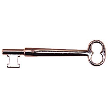 KY-30N SOLID BRASS NICKEL PLATED ARCHITECTURAL SKELETON KEY WITH DOUBLE NOTCHED BIT   FREE BONUS (SKELETON KEY BADGE)