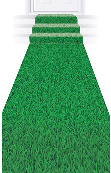 Beistle 53430 Grass Runner, 24" x 10', Green