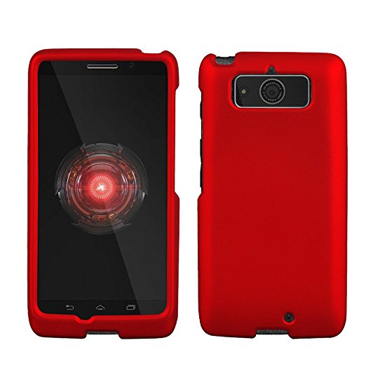 Spots8® Motorola Droid Mini XT1030 Slim Light Hybrid Snap On Non-Slip Matte Hard Case Hard Case Rubberized Rubber Coating Protective Case - Red
