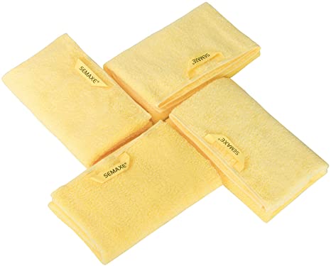 SEMAXE Towel Hand Towels for Bathroom, Absorbent and Soft Long-Staple Cotton Hand Towel Set,Hotel & Spa Quality Towels (Yellow, 4 Hand Towels)