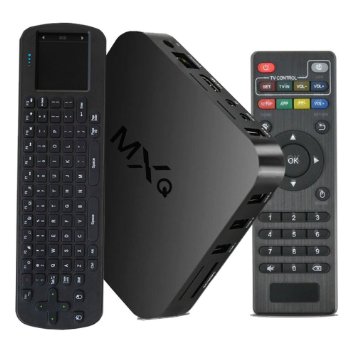 WISEWO Android 44 TV Box MXQ with Wifi XBMC KODI Fully Loaded Quad Core Amlogic S805 Smart TV Box Media Player  Free RC12 Wireless Keyboard Fly Air Remote Mouse