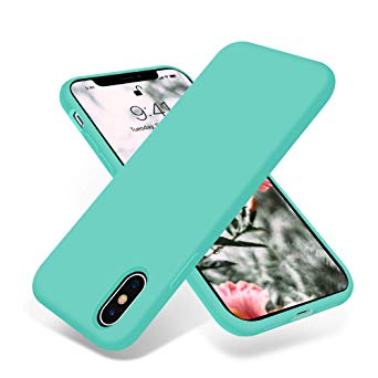 OTOFLY Liquid Silicone Gel Rubber Full Body Protection Shockproof Case for iPhone Xs/iPhone X，Anti-Scratch&Fingerprint Basic-Cases，Compatible with iPhone X/iPhone Xs 5.8 inch (2018), (Robin Egg Blue)