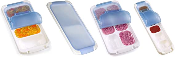 PrepWorks Dishwasher Safe Food Storage Freezer Pod Tray with Lid 4 Piece Set