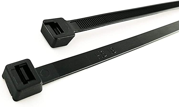 HS Black Large Zip Ties Heavy Duty Tie Straps 175 LB (50 Pack) Plastic 0.35x30 Inch Cable Ties,UV Resistant