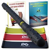 Muscle Roller Stick -FREE Physical Therapy Exercise Bands-1 Bundle-FREE EBOOKS-Easy as Foam Roller-Best Sticks for Lactic Acid-Fibromyalgia Relief-Myofascial Release-Shin Splints-Plantar Fasciitis-Pressure Points Treatment-Trigger Point