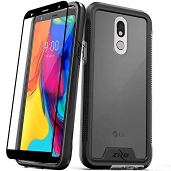 Zizo Ion Series Compatible with LG Stylo 5 Case Military Grade Drop Tested with Tempered Glass Screen Protector Black Smoke