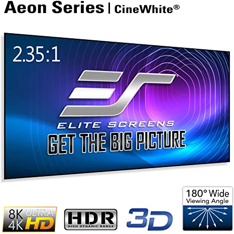 Elite Screens Aeon Series, 138-inch 2.35:1, 8K / 4K Ultra HD Home Theater Fixed Frame EDGE FREE Borderless Projector Screen, CineWhite Matte White Front Projection Screen, AR138WH2-WIDE