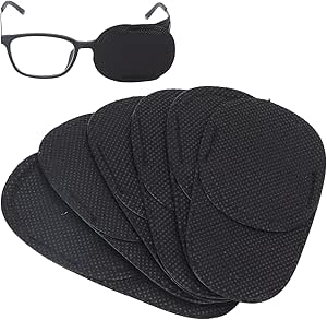 Eye Patch, Eye Mask Eye Patches for Adults Eye Patch Eye Shields for After Surgery 6Pcs Set Medium Black Glasses Eye Patch Cover Either Eye for Amblyopia Strabismus